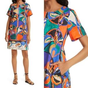 Kobi Halperin Angie Mixed Print Stretch Poplin Dress